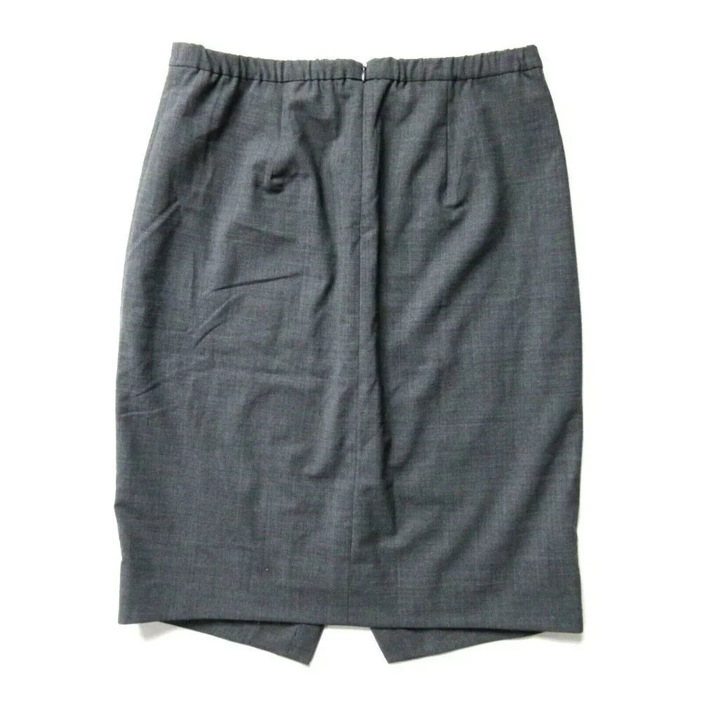 NWT J.Crew 365 Asymmetrical Pencil in Heather Coal Gray Everyday Wool Skirt 10